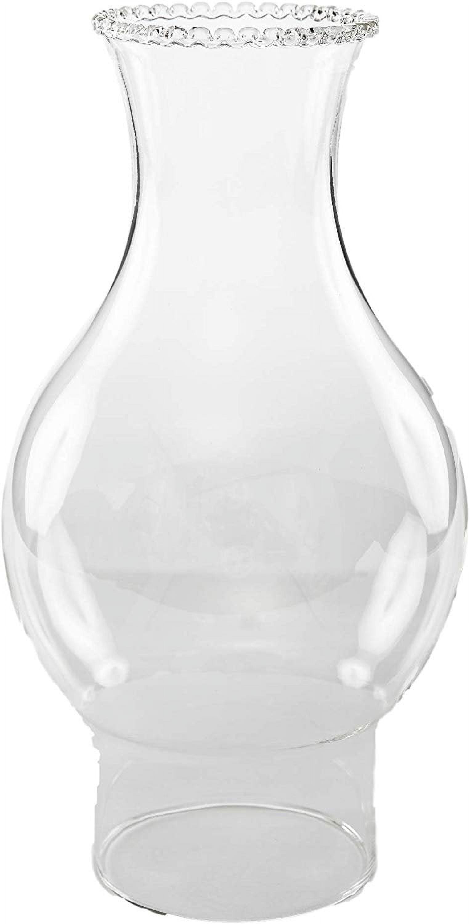 Clear Borosilicate Glass Oil Lamp Chimney with Beaded Top