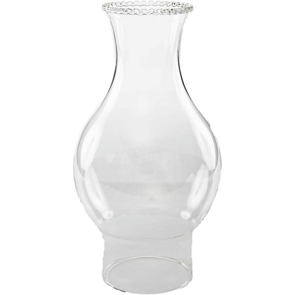 Light of Mine 3" X 8 3/4" with 4 Bulge Oil Lamp Globe Replacement Lamp Oil Lamp Chimney Hurricane Lamp Glass Replacement Crystal Clear Beaded Top Chimney