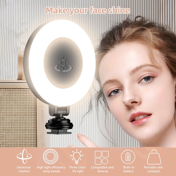 Light Mini Photography Lamp Portable LED Light -color Video Light 360Rotatable Type-C Power 48 LED Beads With Cold Shoes Mount & 4/1in Screw Compatible With Selfie Stick