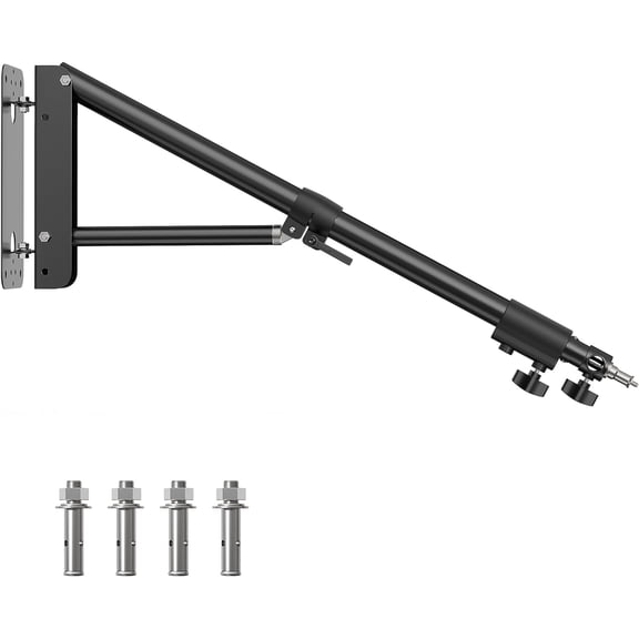 Light Mount - Wall Mount Triangle Boom Arm 4.3ft/130cm Wall Stand Tirpod Support 180Flexible Rotation for Studio Video Light, Monolight, Photography, Softbox, Reflector (4.3Ft)