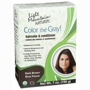 Light Mountain Color the Gray!, Natural Hair Color & Conditioner, Dark Brown, 7 oz 197 gm