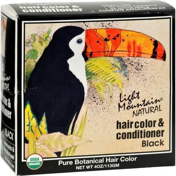 Light Mountain Natural Hair Color And Conditioner Black - 4 Fl Oz