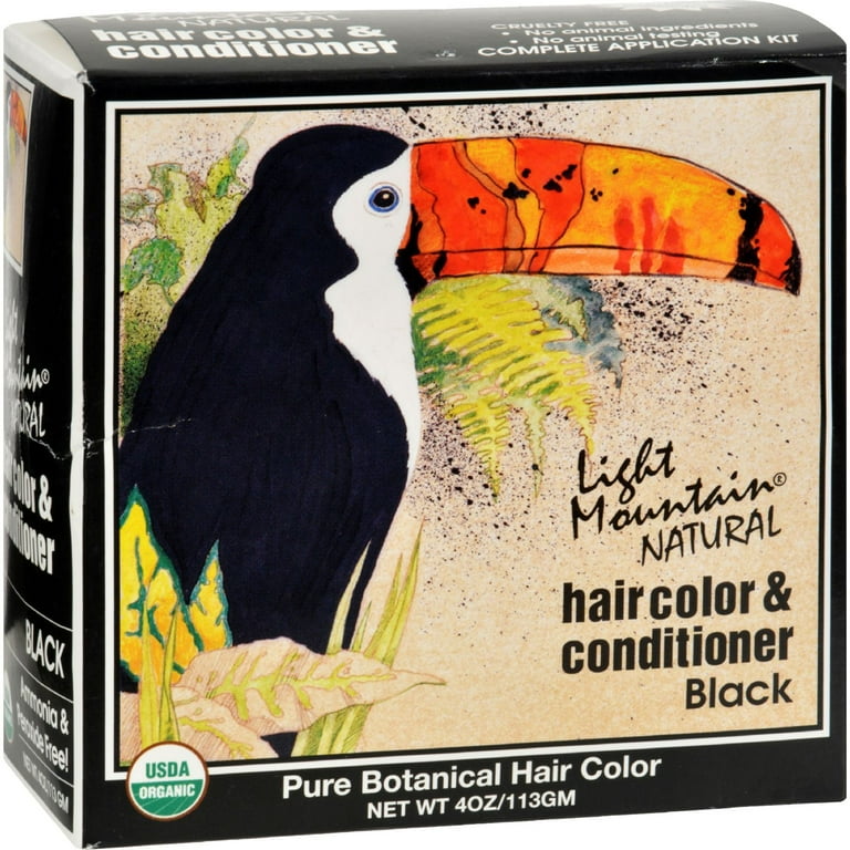 Light Mountain Natural Hair Color And Conditioner Black - 4 Fl Oz