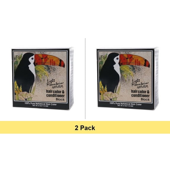 Light Mountain Natural Hair Color And Conditioner, Black - 4 Oz - 2 Pack