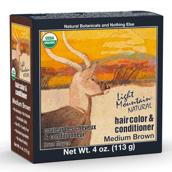 Light Mountain Natural Hair Color and Conditioner Medium Brown - 4 fl oz