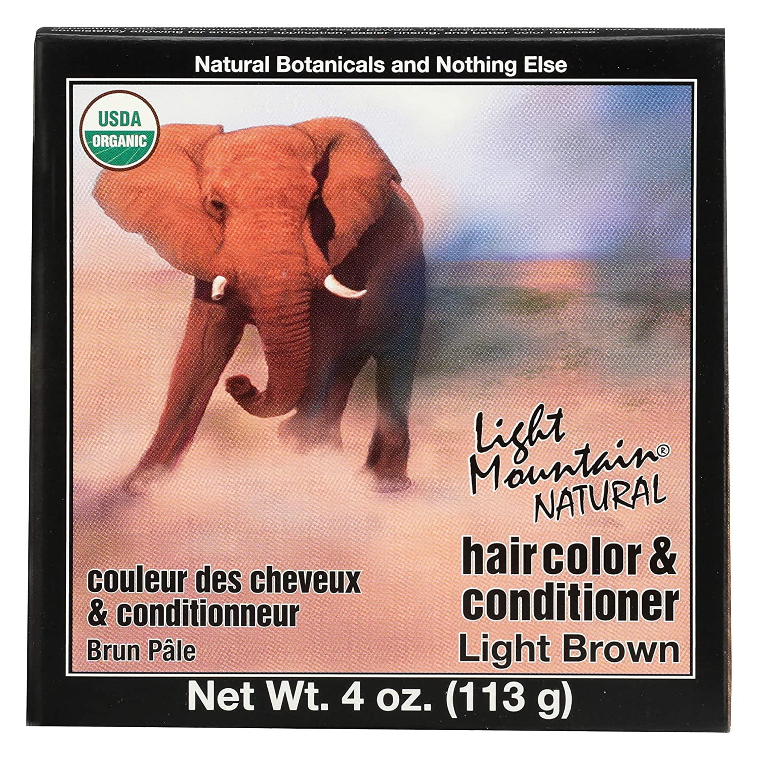 Light Mountain Natural Organic Hair Color & Conditioner Light Brown, 4 oz
