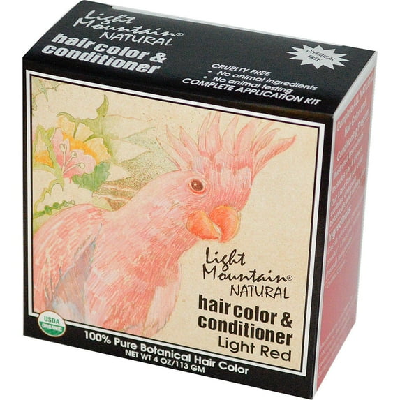 Light Mountain Organic Natural Hair Color Conditioner Light Red 4 oz 113g