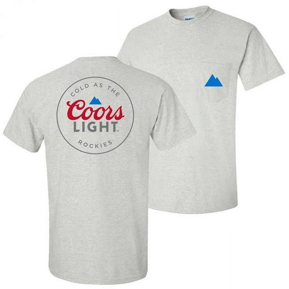 Light Mountain Pocket Logo with Rear Logo Print T-Shirt, Grey - Extra Large