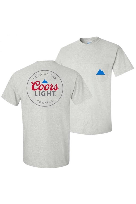 Light Mountain Pocket Logo with Rear Logo Print T-Shirt, Grey - Large