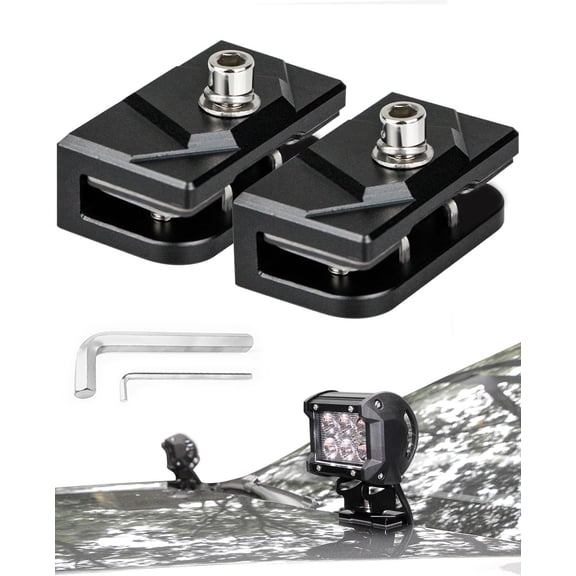 Light Mounting Bracket, 2 count Ditch Light Brackets for Led Light Bar Work Light Pillar Pod, Hinge Light Bracket for SUV , Alloy Clamp Mount No Drilling (Black)