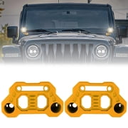 Light Mounting Bracket Hood Cowl Mount Brackets Front A-Pillar Offroad LED Pod Light Work Light Brackets Compatible with 2018-2025 Jeep Wrangler JL/JLU 2020-2025 Gladiator JT Yellow