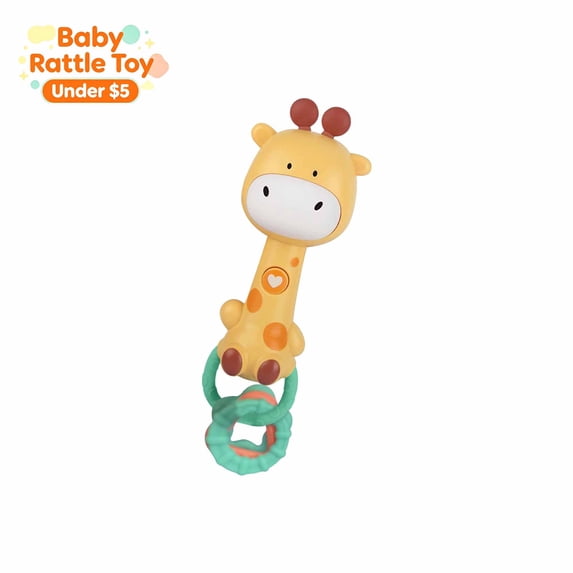 Light Up Musical Baby Rattle Stick, Smart Sensor Infant Sensory Shaker Toy, Early Educational Teething Hand Rattle, Developmental Montessori Toy for Babies 3 6 9 12+ Months, Baby Gift(A)