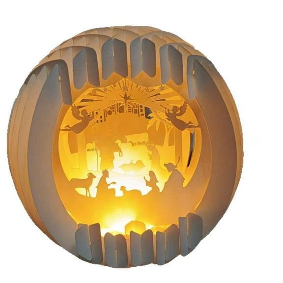 Light Up Nativity Scene Indoor with LED Light for Tabletop, Paper Christmas Jesus Decorations, Small Nativity Easter,Christmas Story Gifts,Religious Christian Gifts for Women