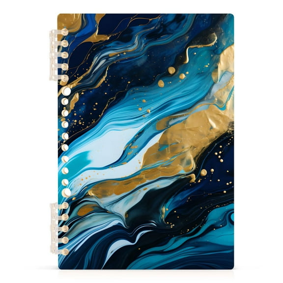 Light Navy Blue Marble Spiral Notebooks 60 Sheets 120 Pages A5 Journal Notepad 8.3x5.7 Inch Thick Adjustable College Ruled Paper
