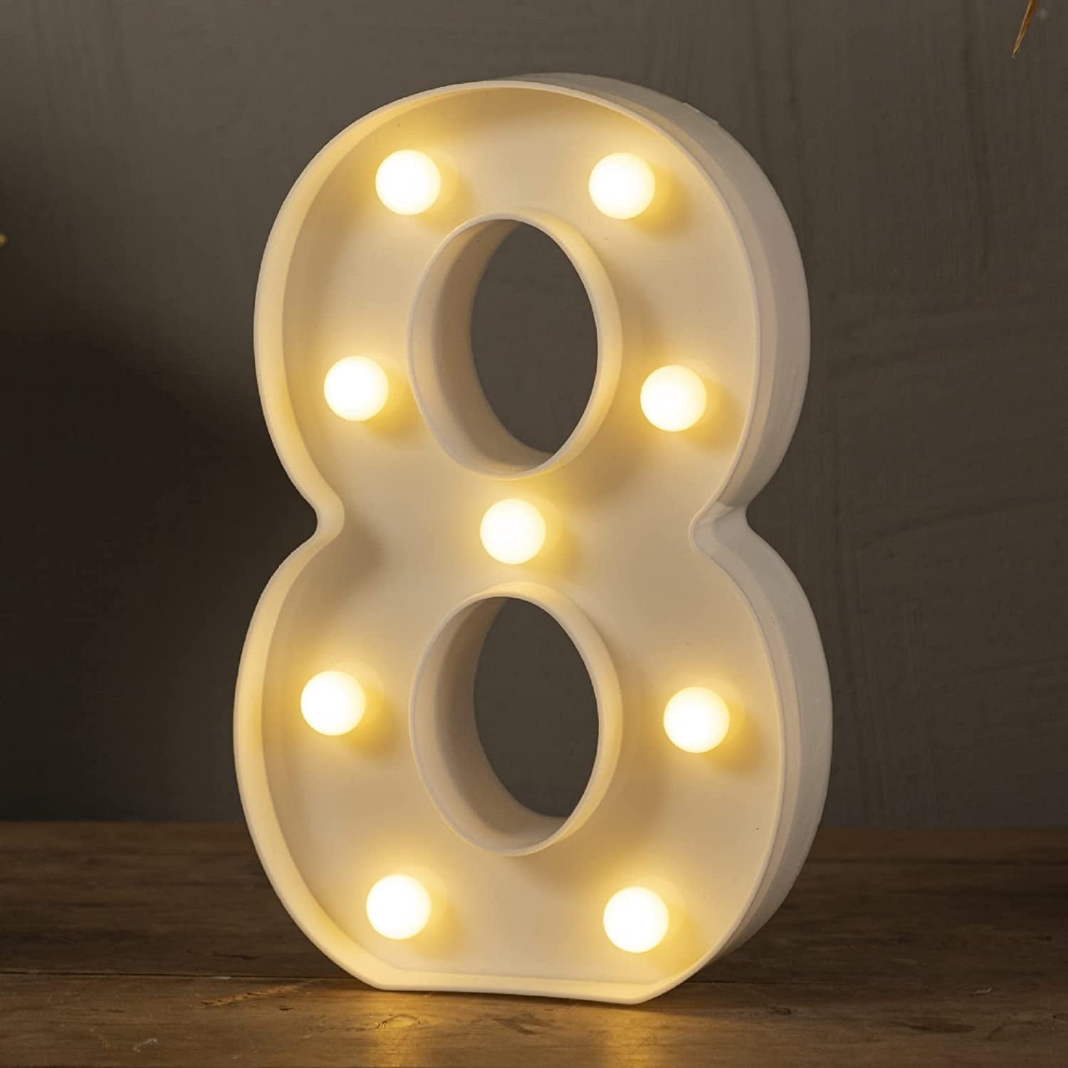 Light Up Numbers-8, LED Marquee Number Lights Sign 26 Alphabet and 10 ...