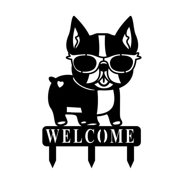 Light up Numbers Modern Beware of Dog Garden Picket Fence Outdoor