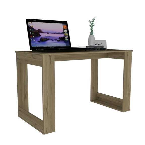 Light Oak Computer Desk with Ample Work Surface, 47.2" Writing Desk for Home Office, Compact Study Desk with Ergonomic Design