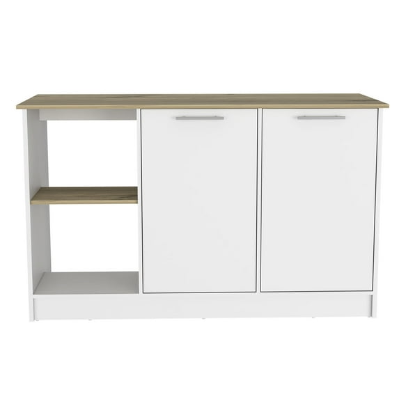 Light Oak Kitchen Island with Generous Work Surface / Use for Years