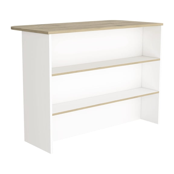 Light Oak Mobile Kitchen Bar with Ample Surface for Everyday Cooking and Dining
