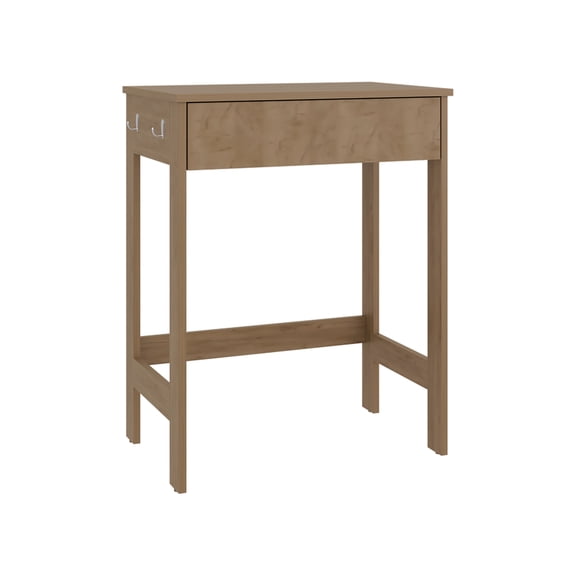 Light Oak Particle Board Light Oak Minimalist Desk with Lower Support Bar