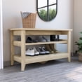 thumbnail image 1 of Light Oak Storage Bench with Four Legs / Enhance Stability, 1 of 2