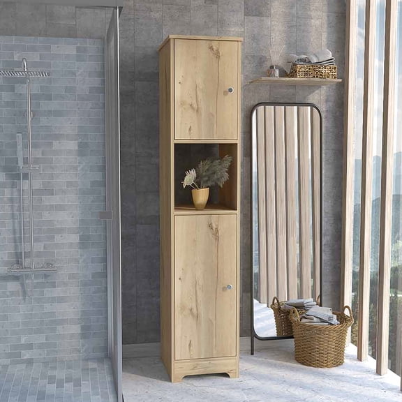Light Oak Tone - Concealed Shelving Units - Balcony - Outdoor Item Storage