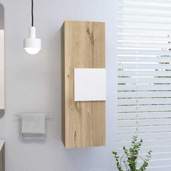 Light Oak/White 12.56in Wide - Clear Assembly Steps with Aids - Wall - Mounted in Bathroom - Sturdy Wood