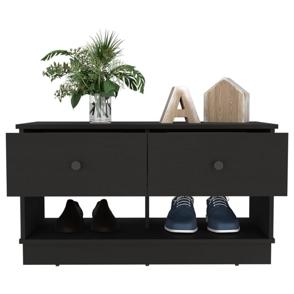 Light Oak and Black - Drawer and Shelf Setup - Entryway Nook - Add Storage and Style
