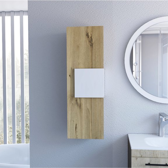 Light Oak and White Color Scheme - Elevate Sink Items and Organize Bathroom