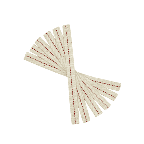 Light Of Mine 100% Cotton 5/8" Wick Strip Pre Cut Red Stripe Replacement Wick for Oil Lamps and Lanterns (6)
