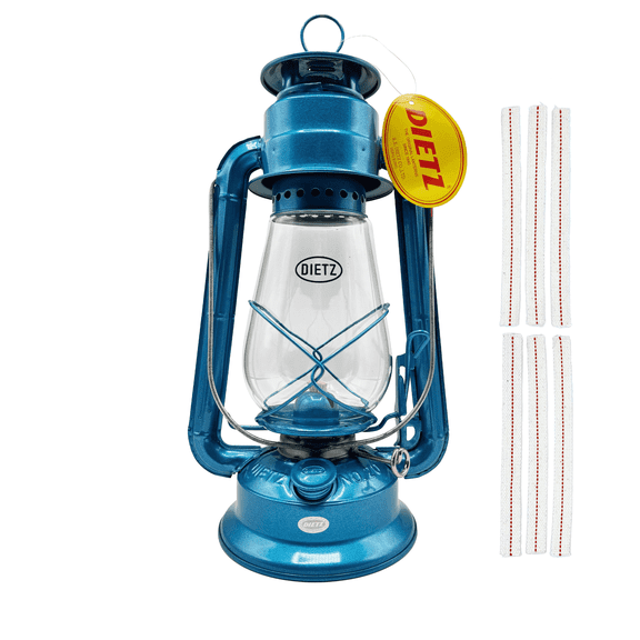 Light of Mine - Dietz #20 Junior Blue Oil Lantern with 5/8" Replacement Wick Strips (Blue)