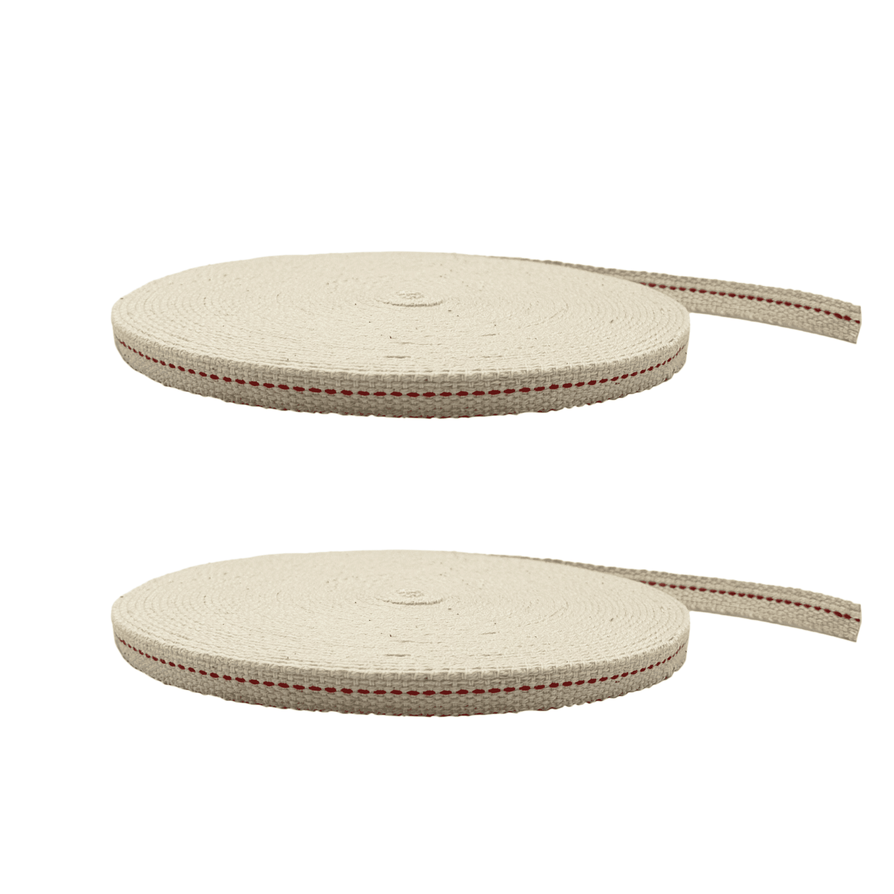 Light of Mine: 3/8" Inch 33' Foot, 100% Cotton Flat Wick - 2 Pack for Paraffin Oil, Kerosene Based Lanterns, and Oil Lamps with Genuine Red Stitch