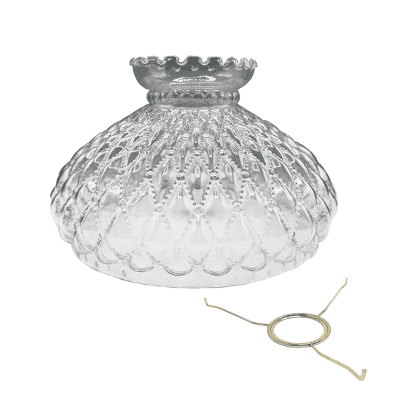 Light Of Mine Princess Feather Shade and Tripod (10" Flat Tripod with Clear Quilted Shade)