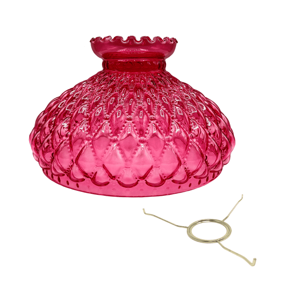 Light of Mine - Princess Feather Oil Lamp Replacement Kit Including 10" Cranberry Quilted Shade and 10" Flat Tripod