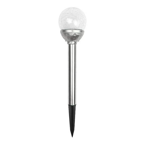 Light On Outside Solar Lights from Garden Double LED Round In Cracked Glass Lights Suitable for Outdoor Garden Decors