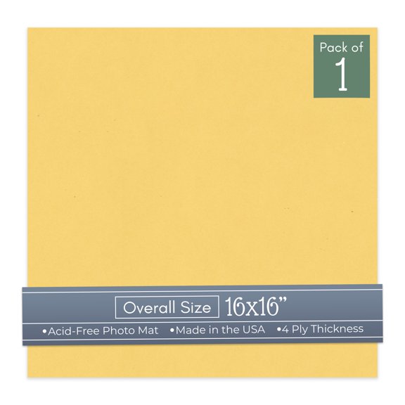 Light Orange 16x16 Uncut Art Mat Board - No Opening - 1 Mat