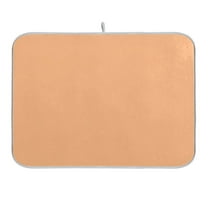 Light Orange Dish Drying Mat 16x18 Absorbent Microfiber Draining Rack Pad for Kitchen Counter Sink