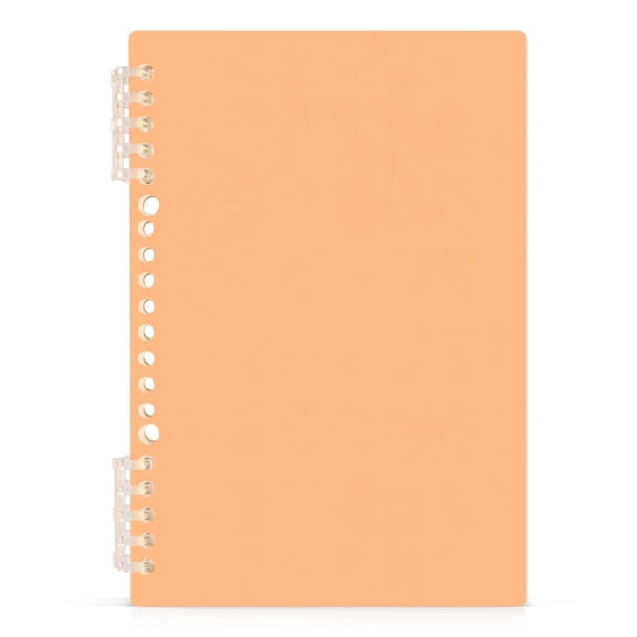 Light Orange Notebooks 1-subject Journal 60 Sheets A5 College Ruled Paper Detachable Ring 8.3"x5.7"