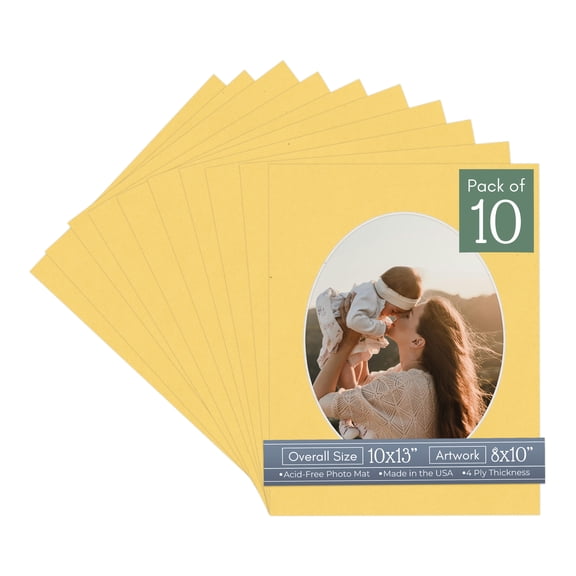 Light Orange Picture Frame Mat for 10x13 Frames - Oval Opening for 8x10 Photos - 10 Mats