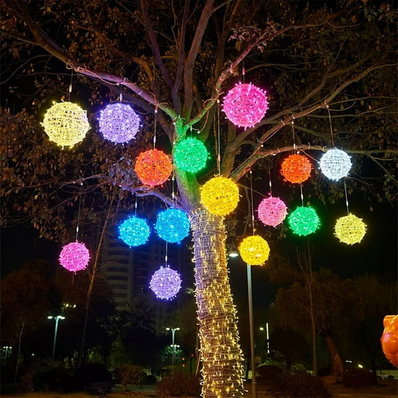 Light Up Ornaments For Outside,Outdoor Christmas Lawn Ornaments,Outdoor Ornaments For Yard Christmas,Solar Outdoor Christmas Balls Lights 1 Pack For Party Porch Eave Patio Xmas Decoration,7.9"