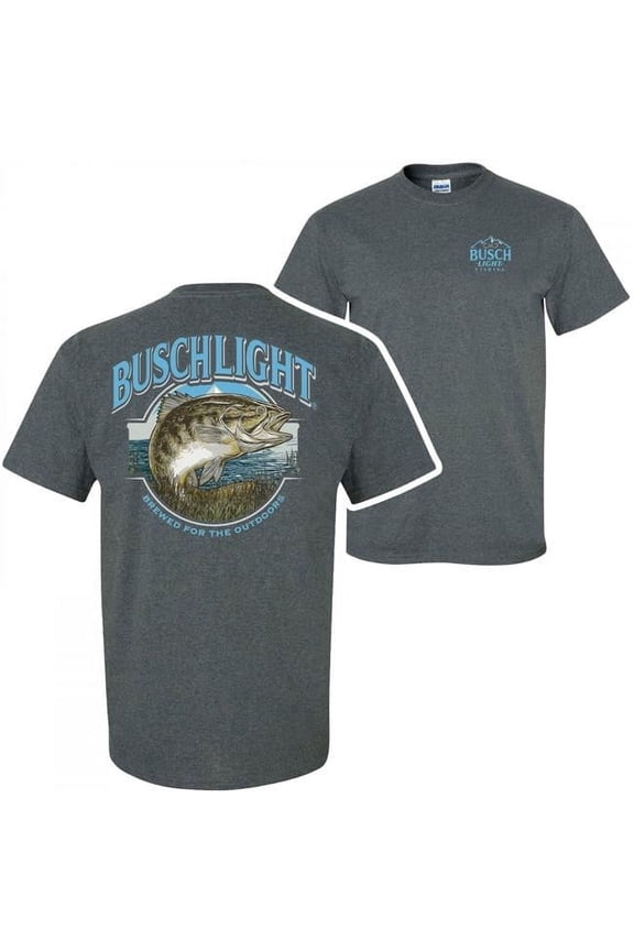 Light Out Fishing Colorway Front & Back Print T-Shirt, Grey - Large