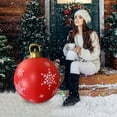 thumbnail image 1 of Light Up PVC Inflatable Christmas Ball,24 Inch Large Outdoor Decorated Ball Outdoor Christmas Decorations,New Years Christmas Ornaments with Light,Remote for Yard & Pool Decorations (Red) (Red) (red), 1 of 5