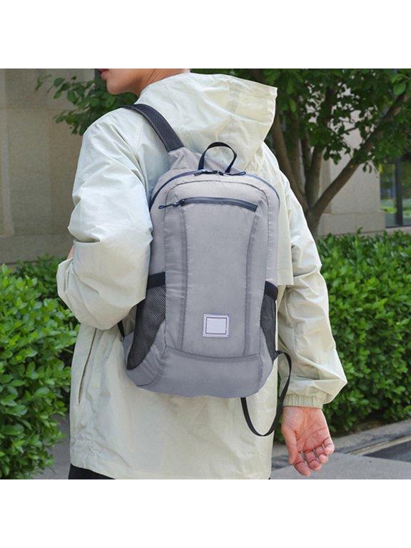 Light Packable Backpack, Foldable Travel Daypack for Men Women, Portable Outdoor Hiking Backpack with Compact Storage, Gray