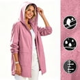 thumbnail image 1 of Light Packable Rain Jacket Women Waterproof, Hooded Windbreaker Raincoat With Functional Pockets For All Outdoor Activities Pink M, 1 of 8