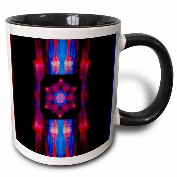 3drose, Light Painting from the Television in Red, Blue and Pink on Black, 15oz Two-tone Black Mug