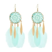 SFASCUMOP Light Pattern Braided Feather Earrings