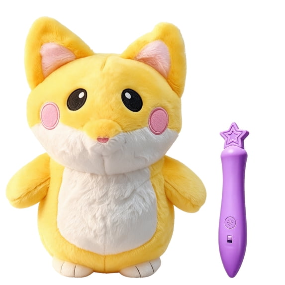 Write Drawing Printable Light Pen Drawing Bear Plush Toy, Glow-in-The-Dark Soft Cuddly Bear ...
