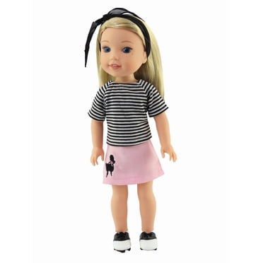 Cozy Pink Heart Pajamas For 14-inch Dolls – Fits Wellie Wishers & More!