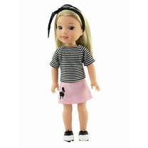 Light Pink 50's Poodle Skirt Outfit For 14 Inch Dolls