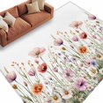 thumbnail image 1 of Light Pink Area&nbsp;Rug 6x9ft Floral Rustic Wildflower Leaf Spring Blossom Non-Slip&nbsp;Washable Square&nbsp;Rugs Soft Felt Indoor Floor Mat for Bedroom Kitchen Living Room Bathroom, 1 of 9